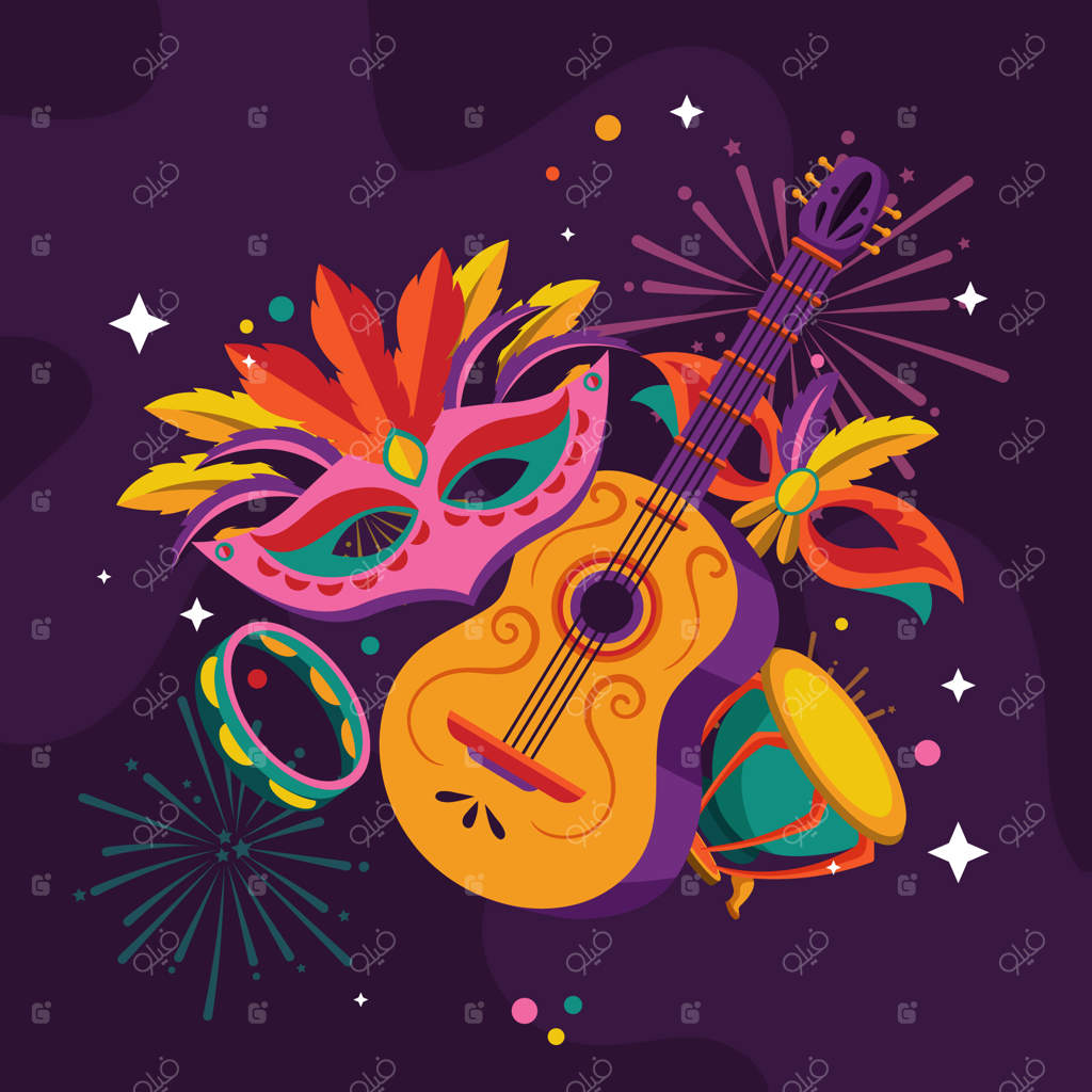 تصویرسازی فلت برای جشن کارناوال