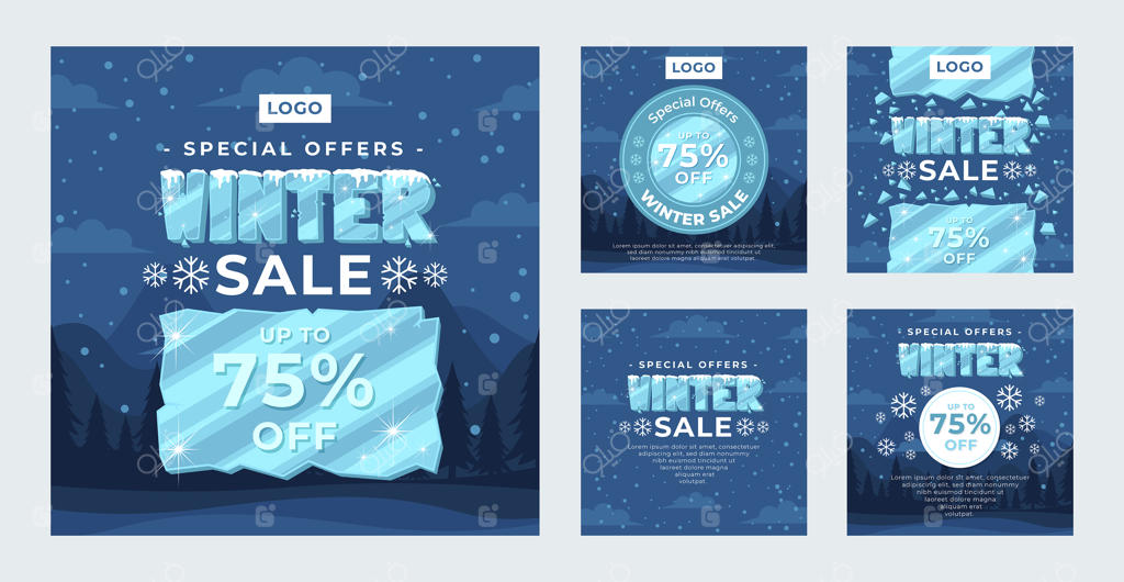 مجموعه پست‌های اینستاگرامی حراج فصل زمستان