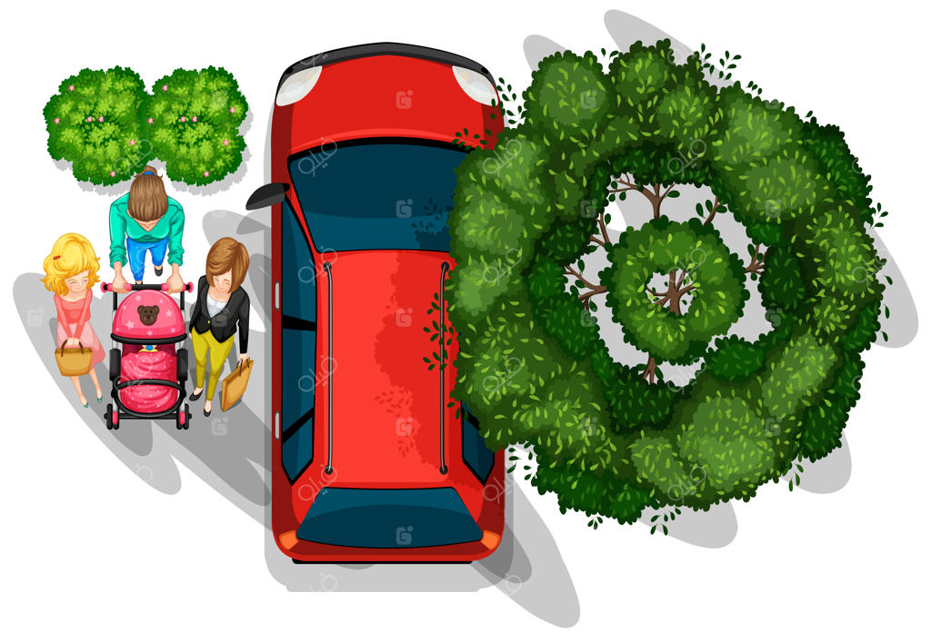 افرادی که در کنار خودرو قدم می‌زنند