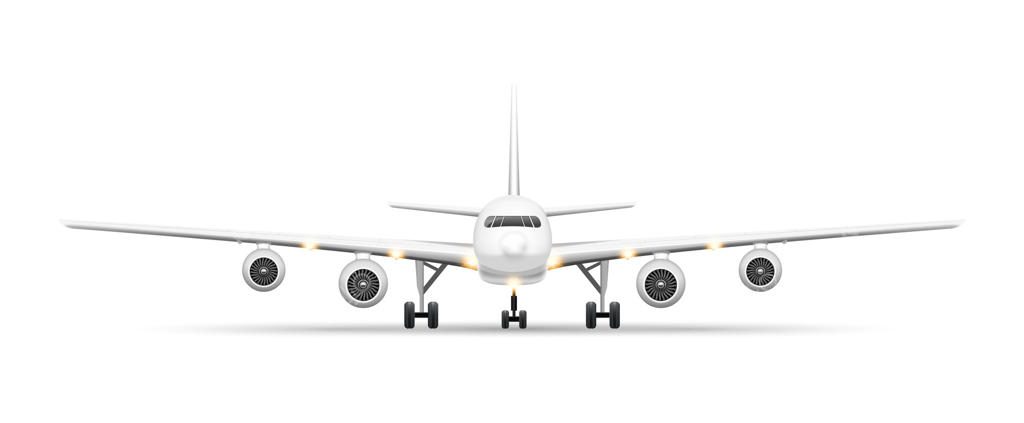 هواپیما سفید سه‌بعدی با جزئیات واقع‌گرایانه - وکتور