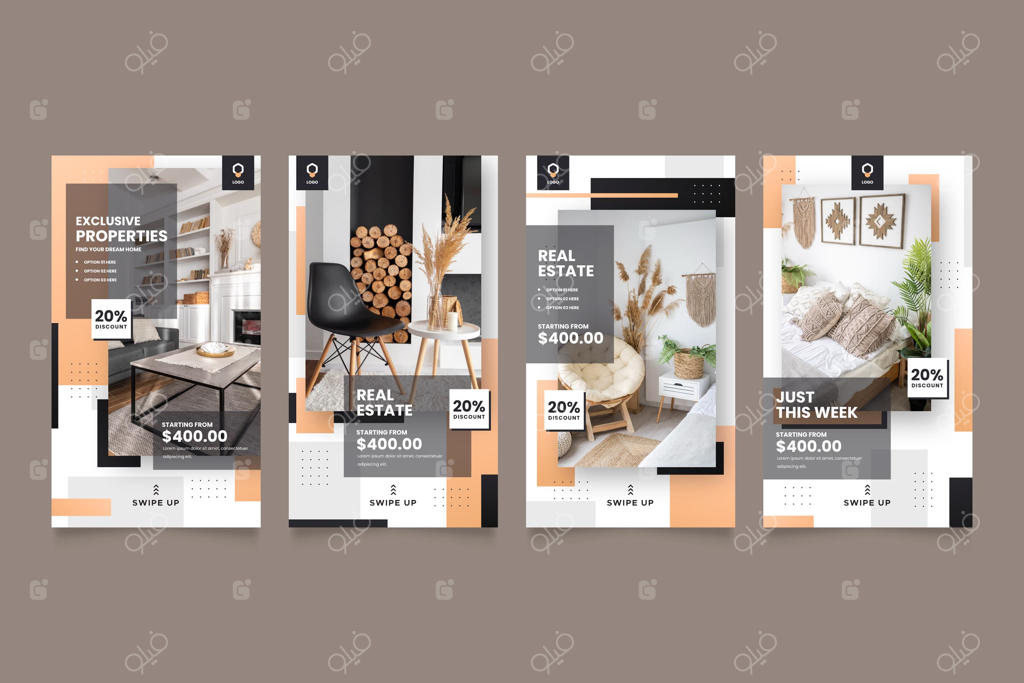 پک استوری اینستاگرام املاک با طراحی گرادینت
