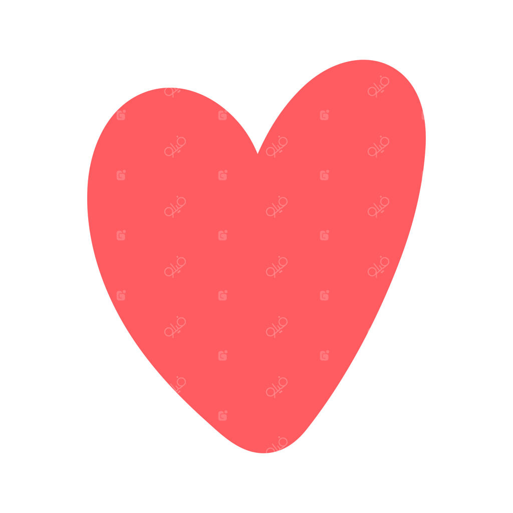 تصویرسازی کارتونی و تخت طرح قلب بامزه