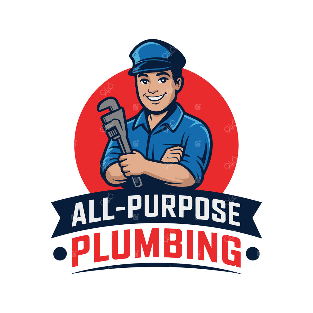 طراحی لوگوی شاد و دوستانه برای خدمات لوله‌کشی با تصویر آچار در دست شخصیت ماسکات