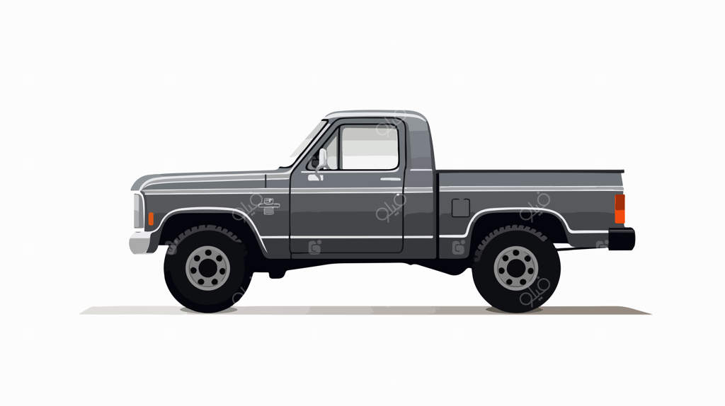 نمای جانبی وانت باربری با سایه