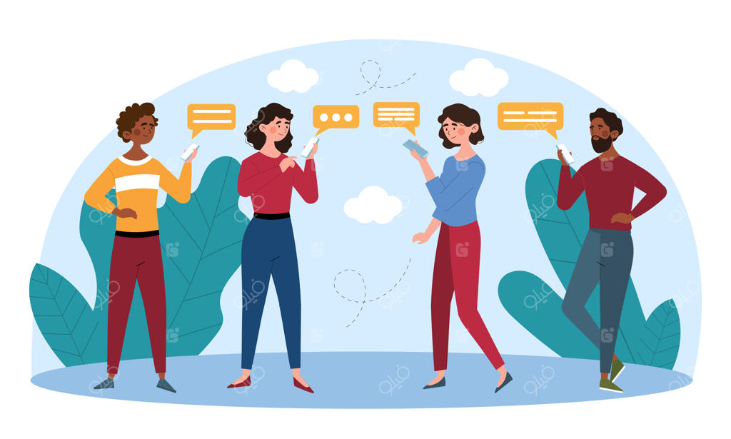 تماس مردان و زنان در شبکه‌های اجتماعی از طریق تلفن‌های هوشمند دریافت اعلان‌ها یا پیام‌ها