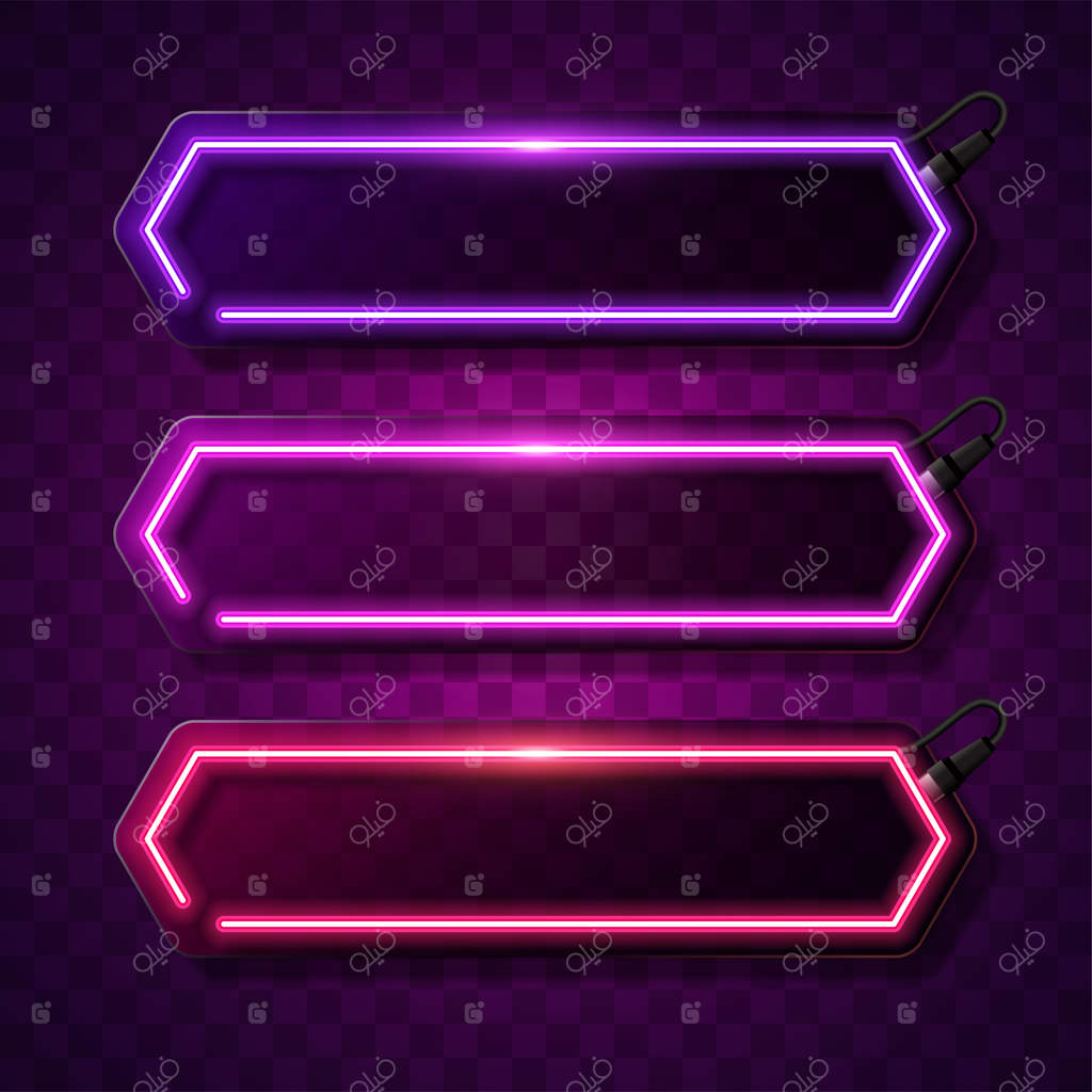 طراحی بنر نئونی. قاب نئونی.