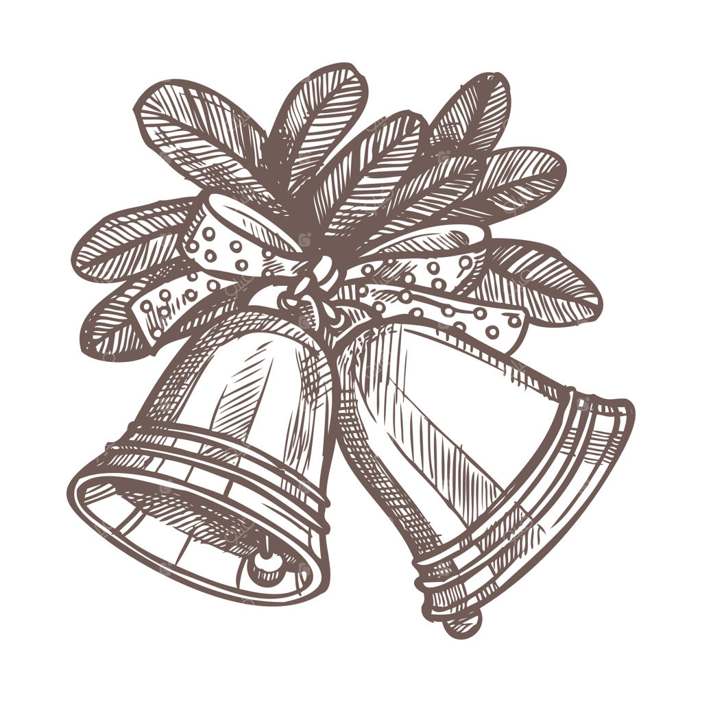 طرح کریسمس با زنگوله‌ها، شاخه‌های کاج و روبان به سبک دست‌ساز. تزیینات جشن سال نو