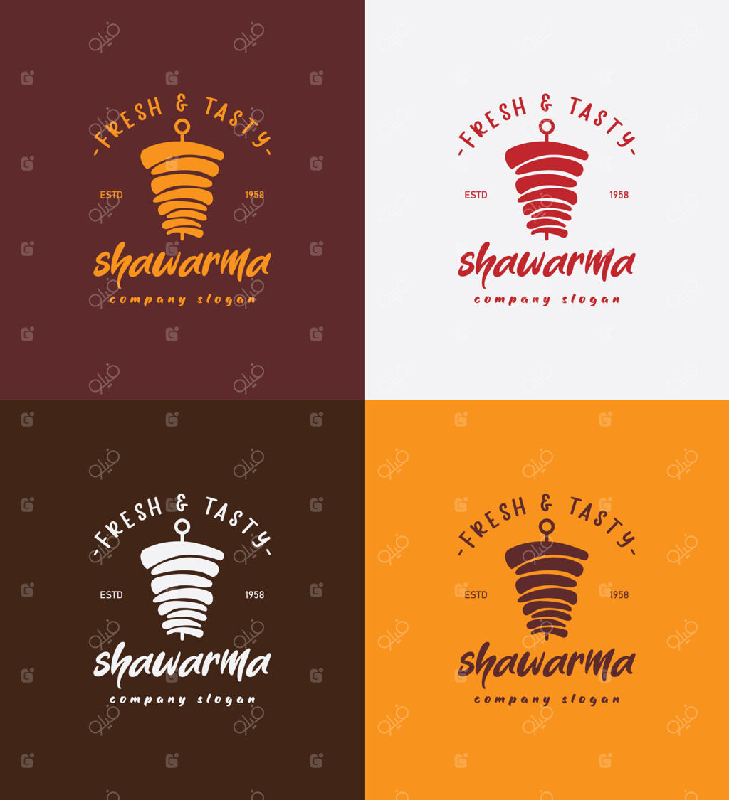 لوگوی شاورما برای رستوران‌ها و فروشگاه‌ها