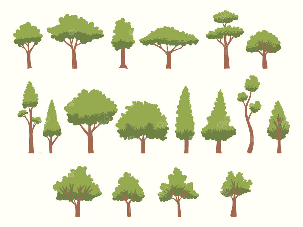 طراحی برداری عناصر تخت درخت