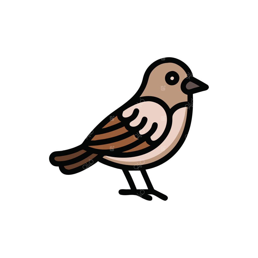 گنجشک آرام در باغ