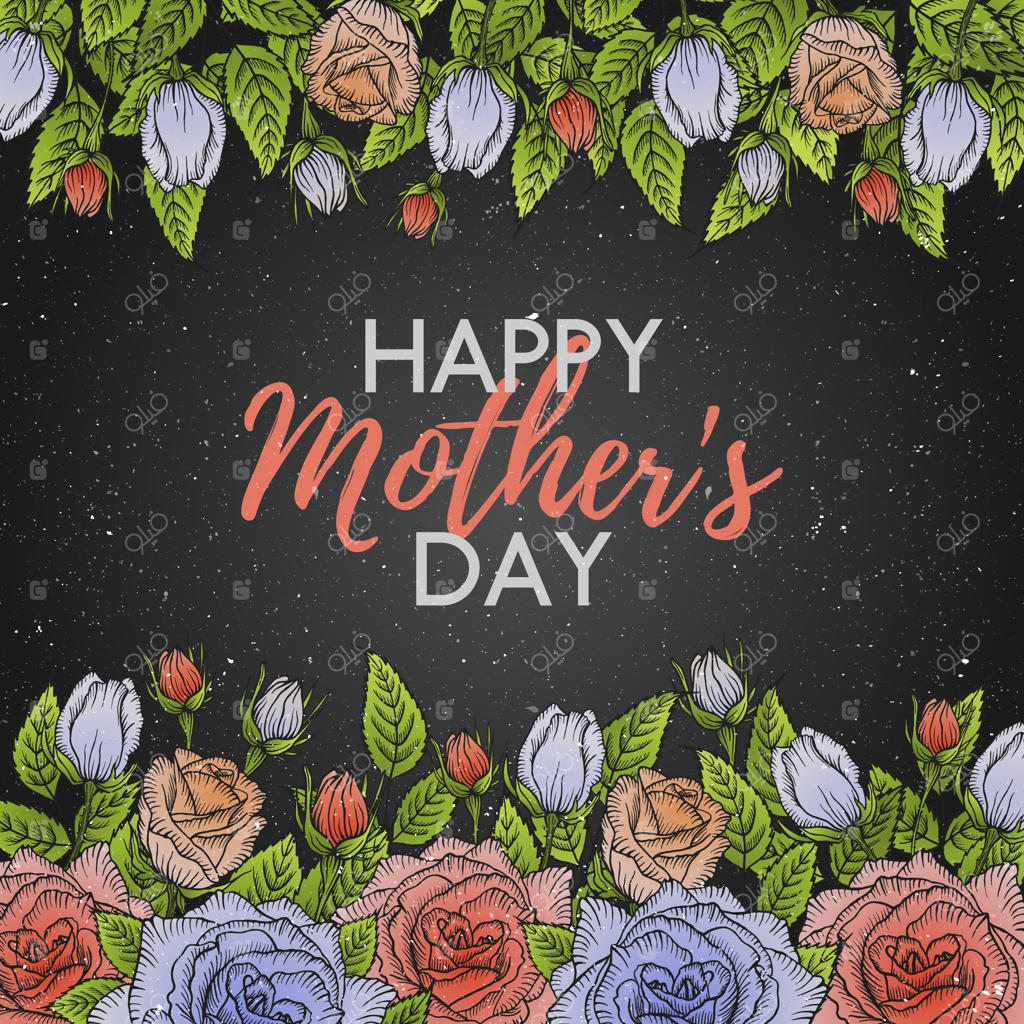 کارت روز مادر مبارک با گل رز