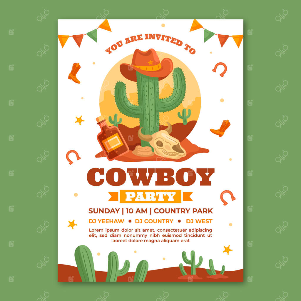 دعوت‌نامه دستی مهمانی گاوچران‌ها