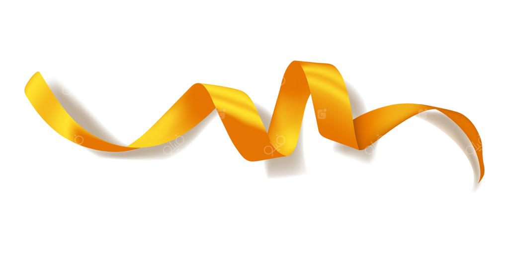 روبان طلایی واقع‌گرایانه با سایه‌ها بر روی زمینه سفید: تزیین برای جعبه‌های هدیه و عنصر طراحی