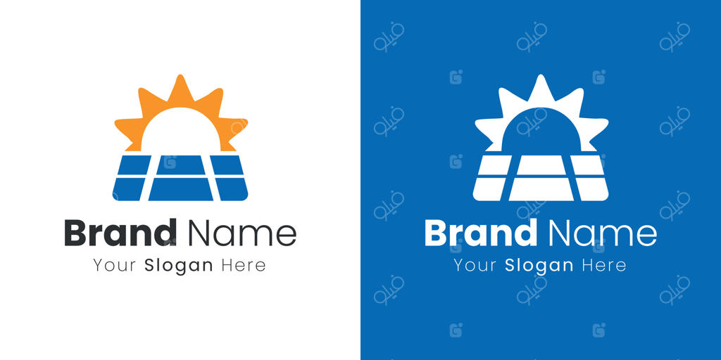 طراحی لوگوی مدرن پانل خورشیدی برای شرکت انرژی تجدیدپذیر و محیط زیست