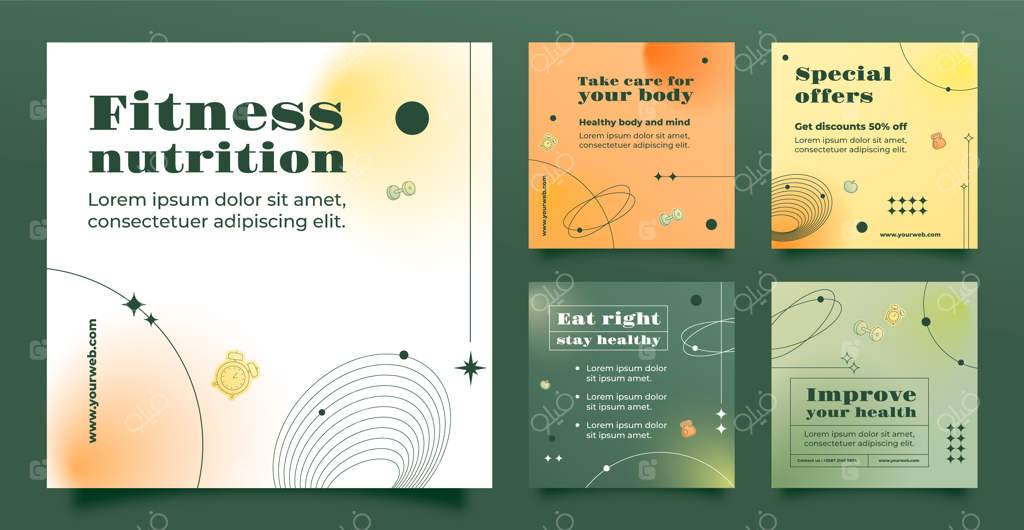 پست‌های اینستاگرام تغذیه و تناسب اندام گرادیان