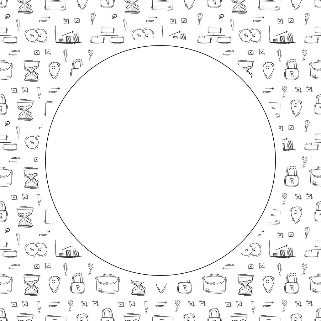 قاب و پس‌زمینه دایره‌ای طرح دستی با موضوع کسب‌وکار و استارتاپ