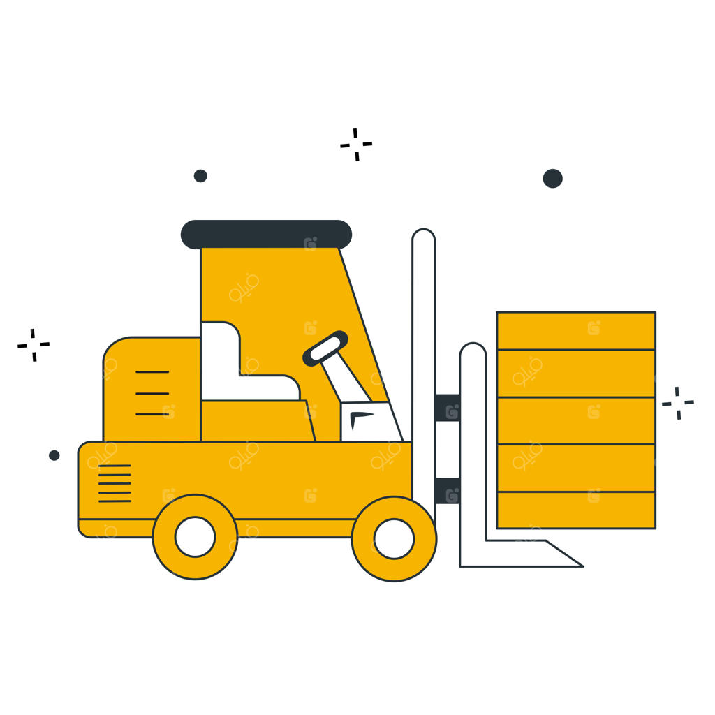طراحی آیکون و تصویرسازی وکتور لیفتراک حمل بار