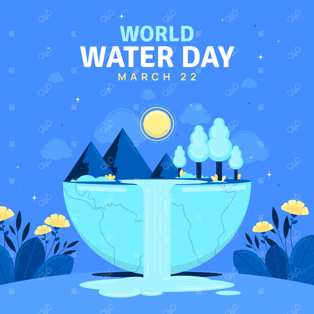 تصویرسازی روز جهانی آب در دنیای مسطح