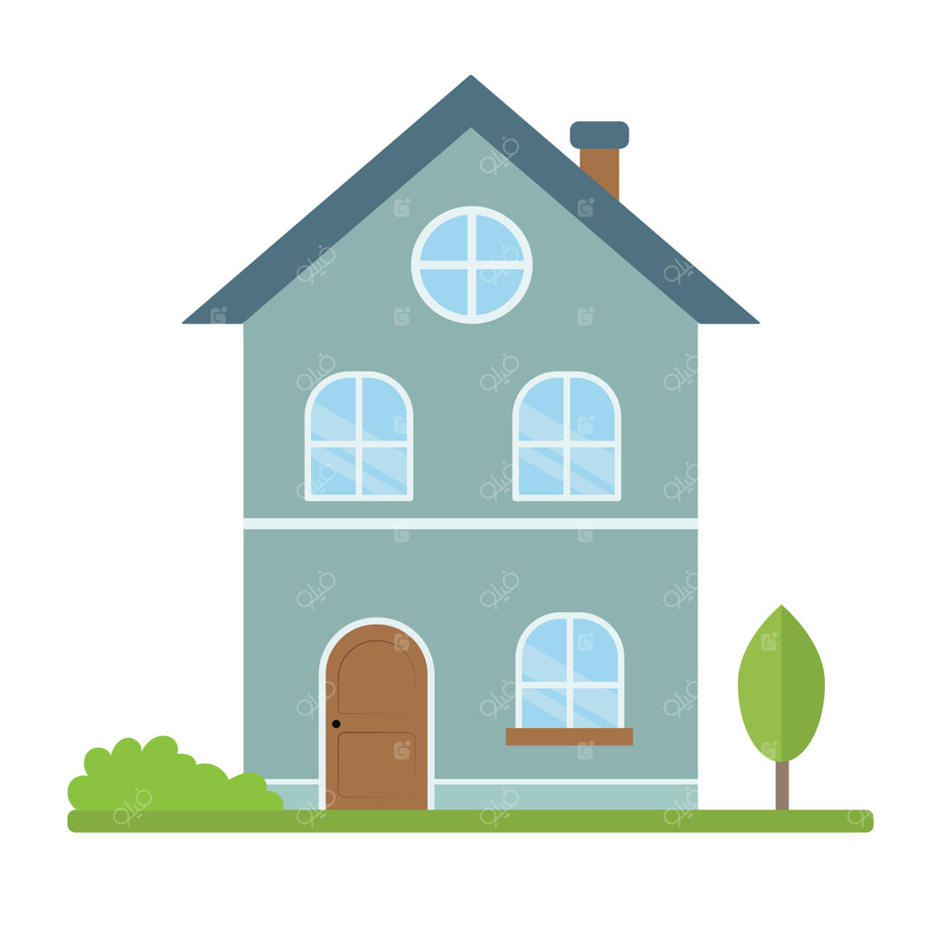 تصویرسازی خانه در پس‌زمینه سفید