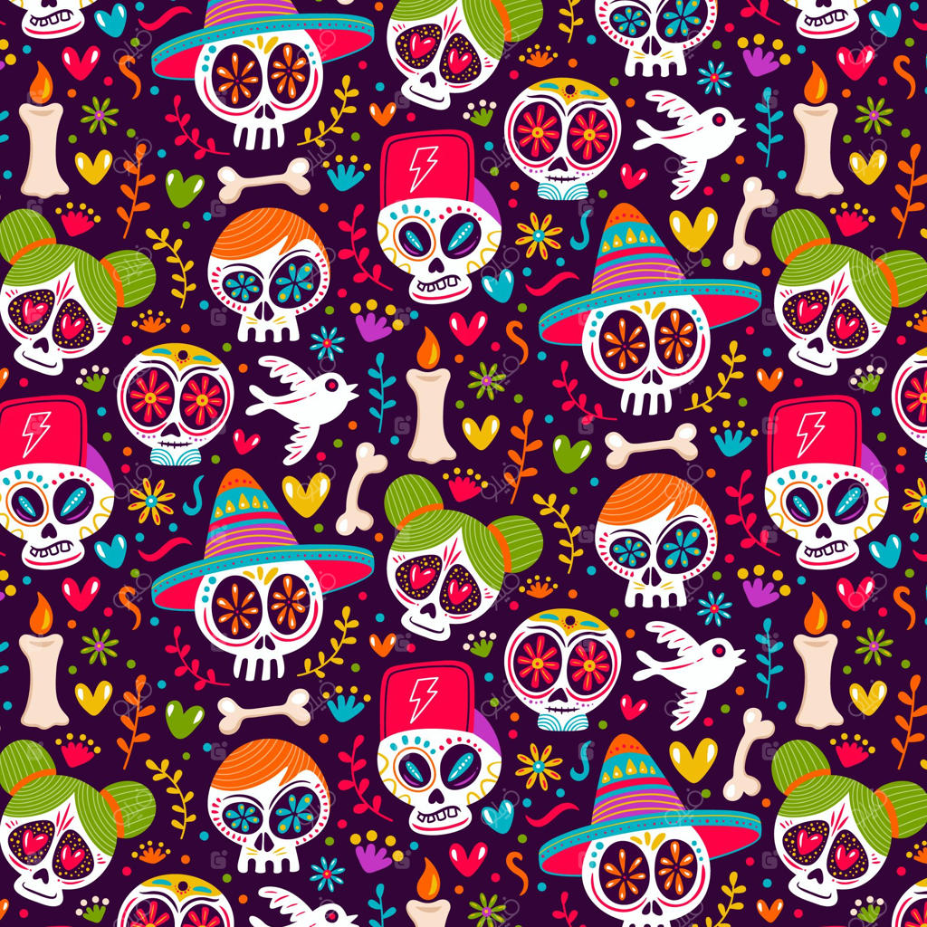 الگوی نقاشی دستی روز مردگان