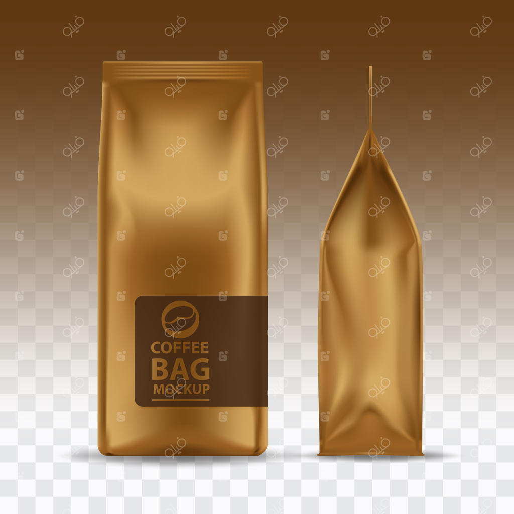 قالب بسته‌بندی کیسه قهوه فویلی بدون طرح