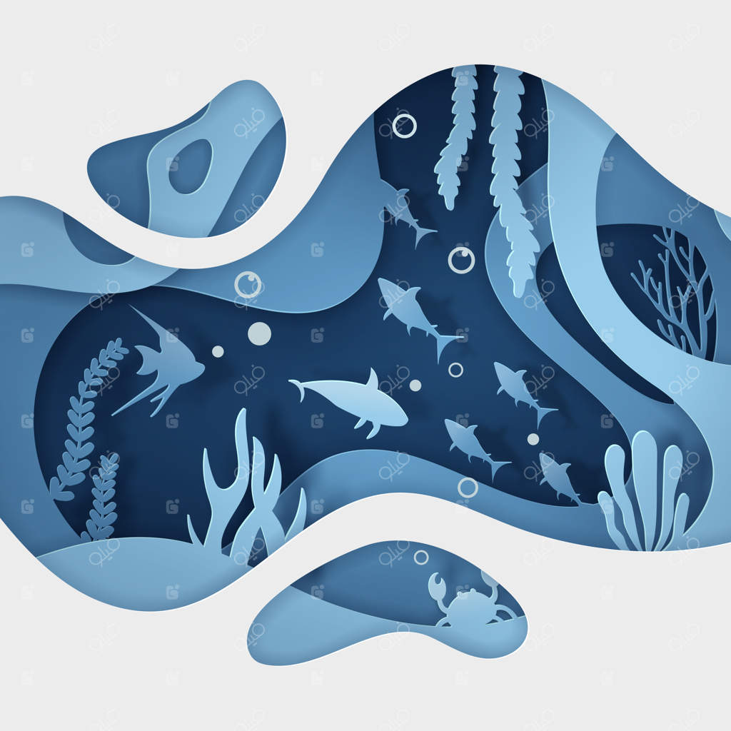 کاغذ بازی در زیر آب با حیوانات اقیانوس‌ها