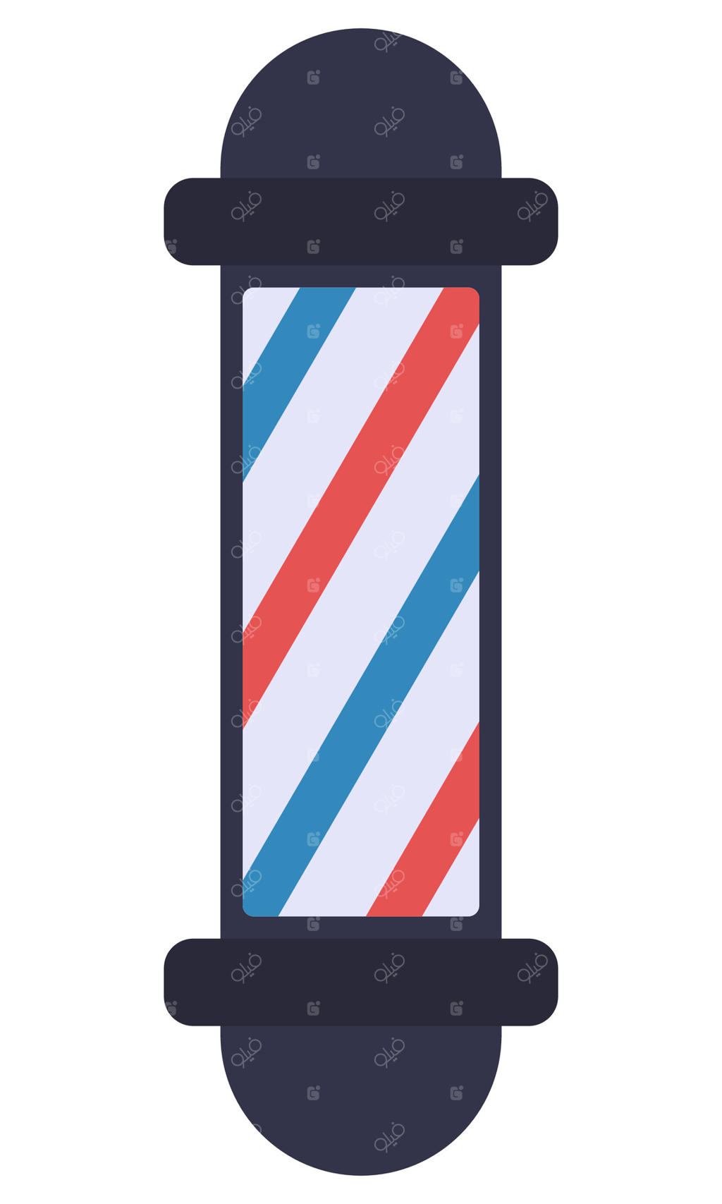 طراحی آیکون صاف ستون سلمانی بر روی پس‌زمینه سفید.