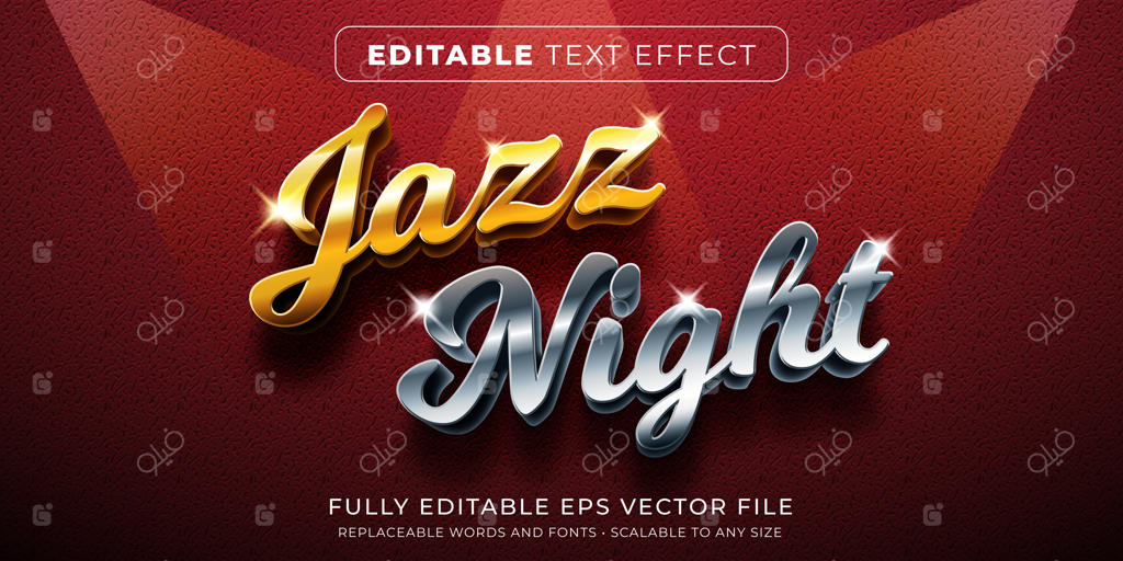 افکت متن قابل ویرایش به سبک موسیقی طلایی و نقره‌ای