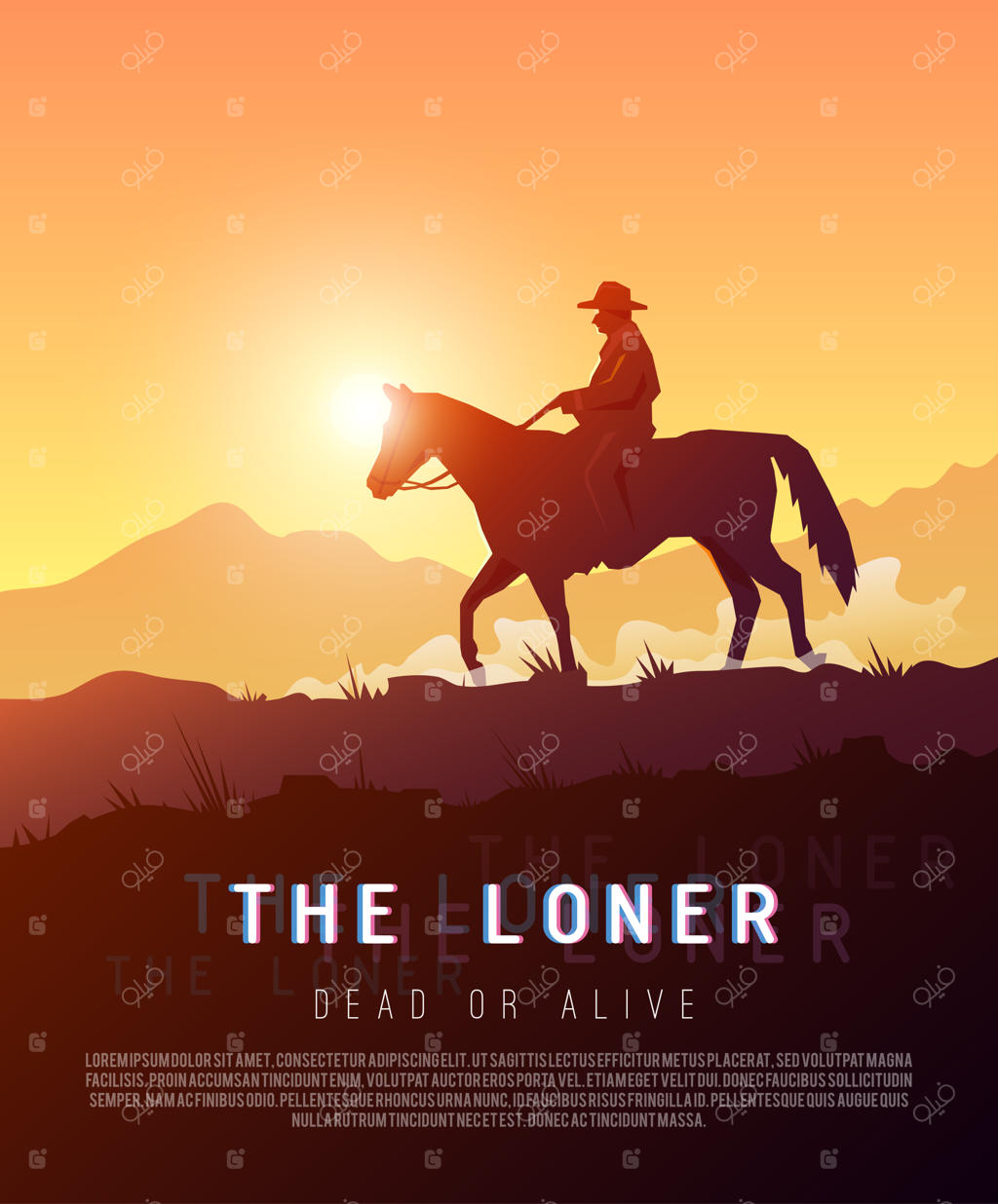 پوستر شیک با تصویرسازی غرب وحشی