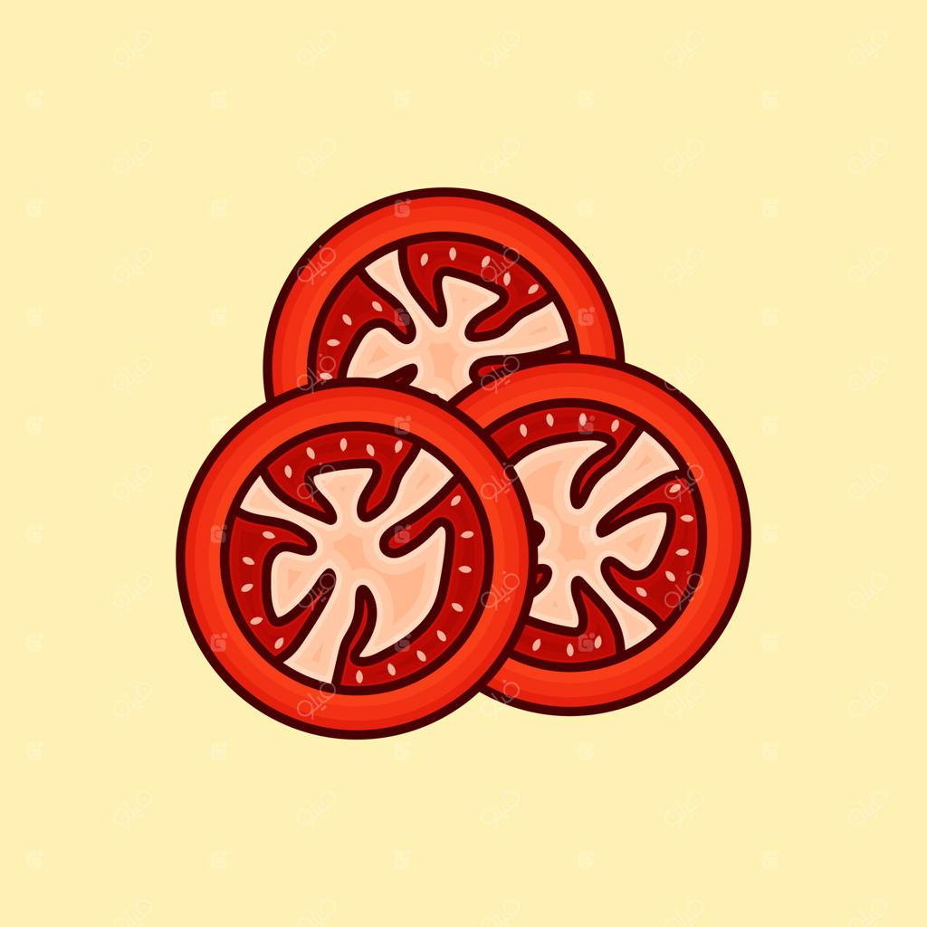 تصویرسازی وکتور برش کارتونی گوجه‌فرنگی