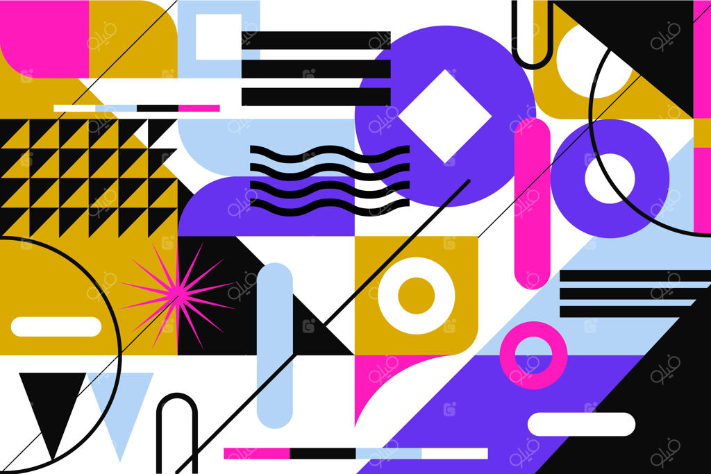 پس‌زمینه هندسی انتزاعی با طراحی تخت