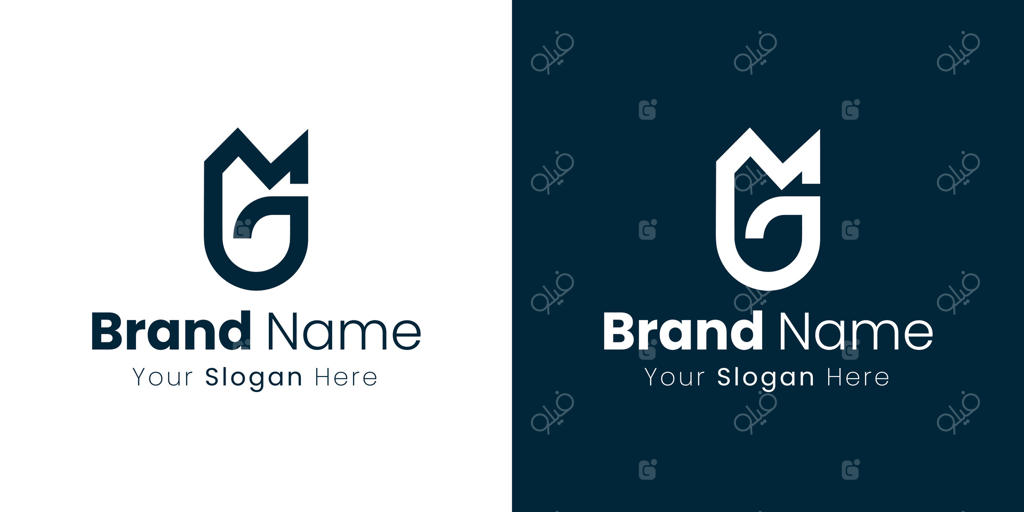 طراحی لوگوی مونوگرام هندسی مدرن با حروف درهم‌تنیده برای برندسازی حرفه‌ای کسب و کار