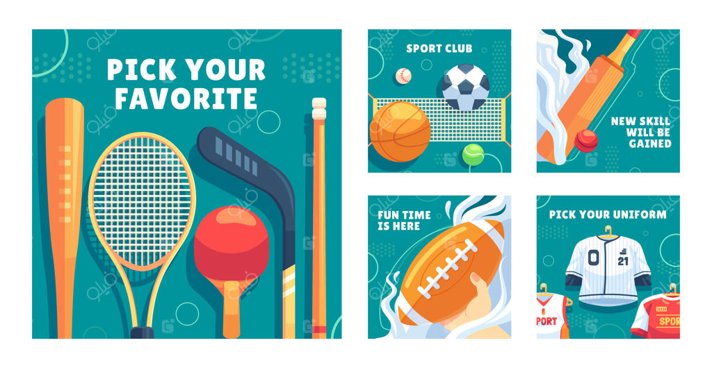 قالب باشگاه ورزشی با طراحی دستی