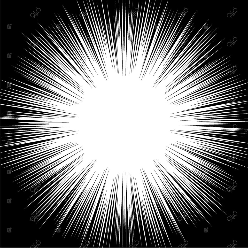 ترکیب انتزاعی با الگوی شعاعی سیاه و سفید، تصویرسازی