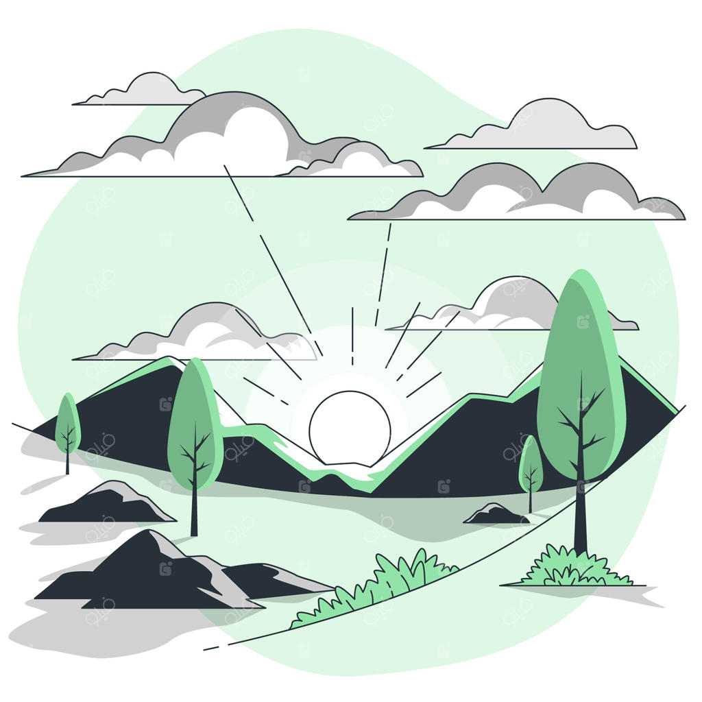 تصویر مفهومی از آسمان در هنگام طلوع خورشید