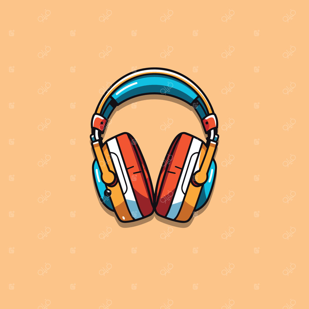 ایلوستریشن کلیپ آرت هدفون وکتور