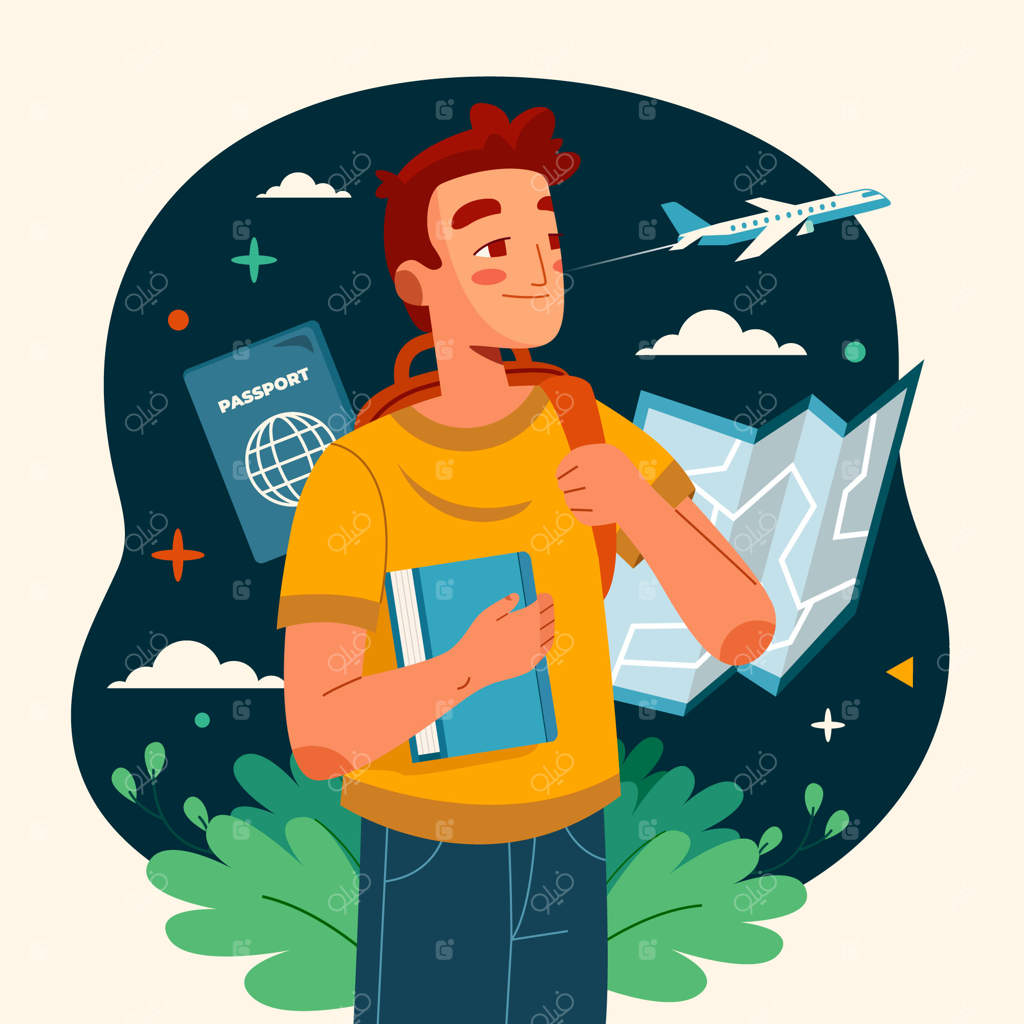 تصویرسازی دستی تحصیل در خارج از کشور