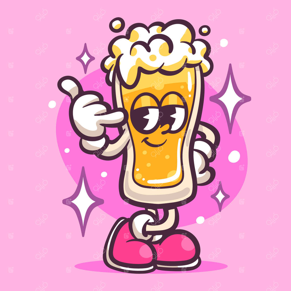 تصویرسازی کارتونی نوشیدنی دست‌ساز