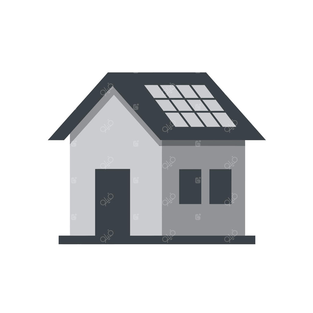 خانه‌ای با پنل‌های خورشیدی روی سقف