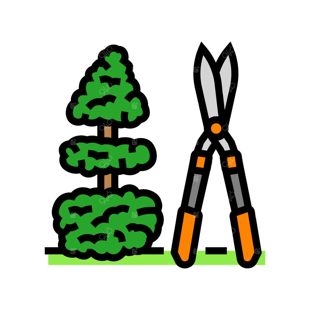 هرس گیاهان و نگهداری باغ: نماد و تصویرسازی رنگی