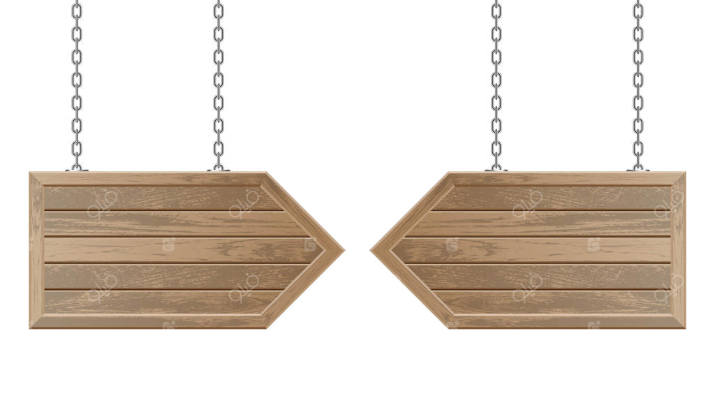 تخته فلش چوبی آویخته از زنجیرهای فلزی