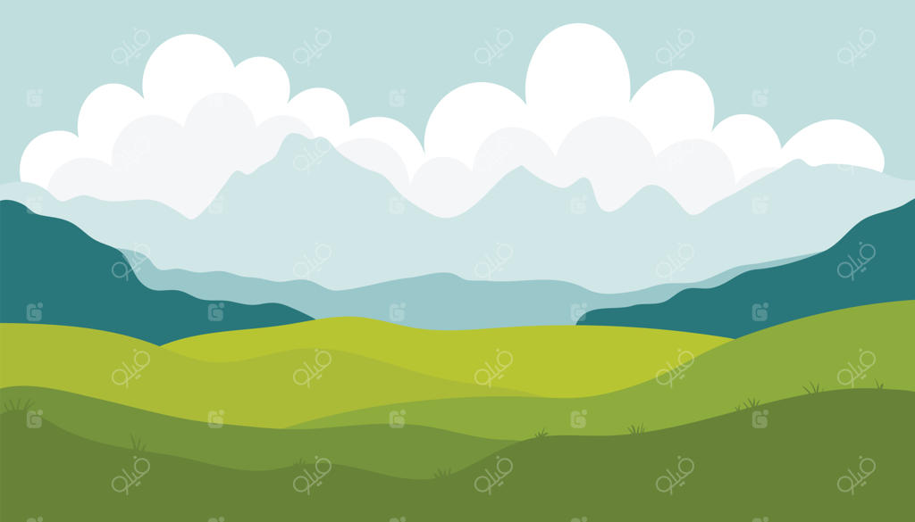 چشم‌انداز تپه‌های آرام با شیب‌های ملایم و انحناهای نرم، رنگ‌های طبیعی و فضایی دلباز