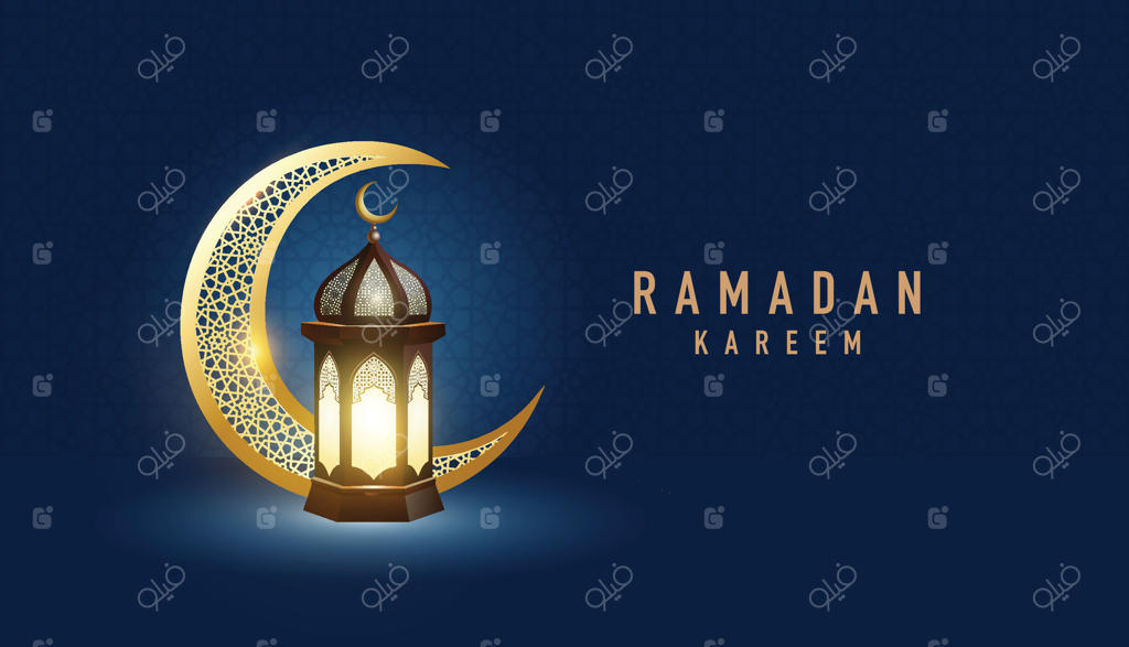 قالب پس‌زمینه اسلامی با طرح رمضان کریم