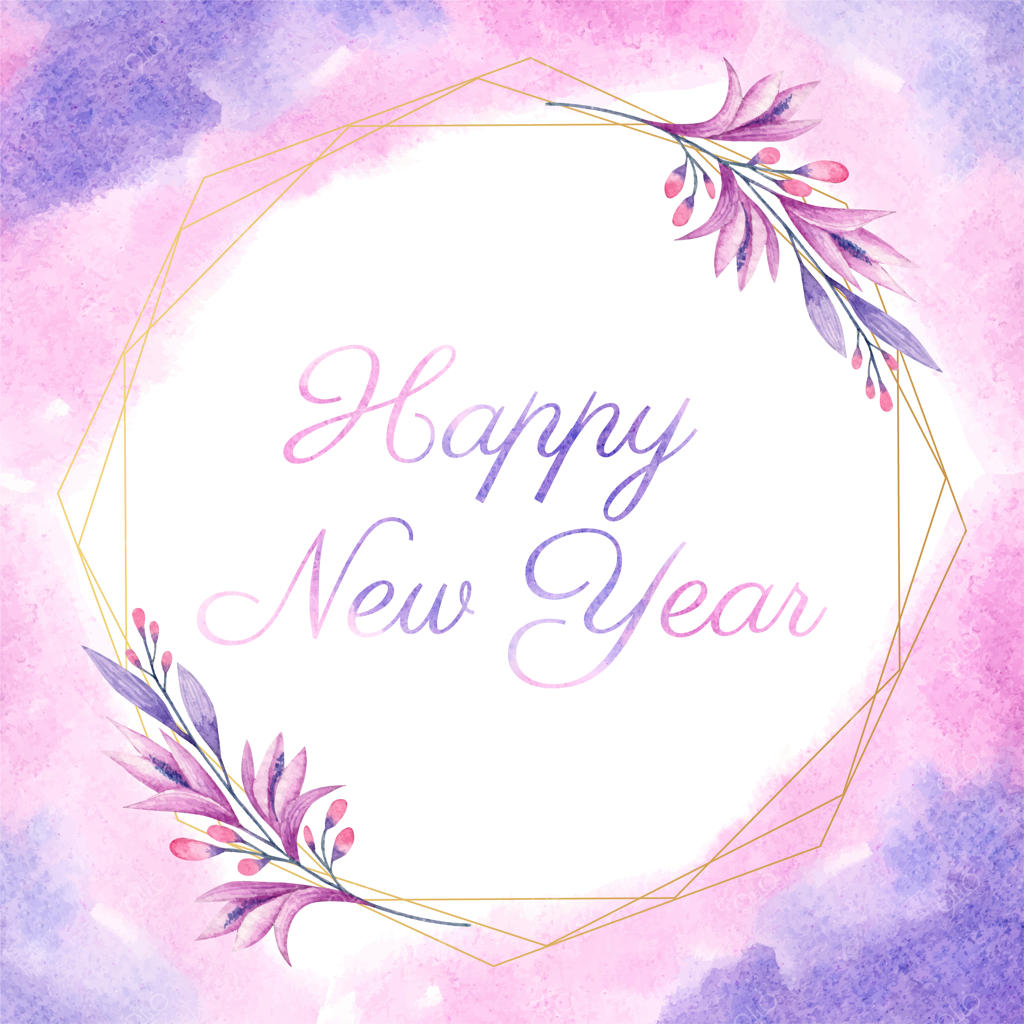 قاب گل‌آرایی سال نو با آبرنگ و پاشیدن رنگ