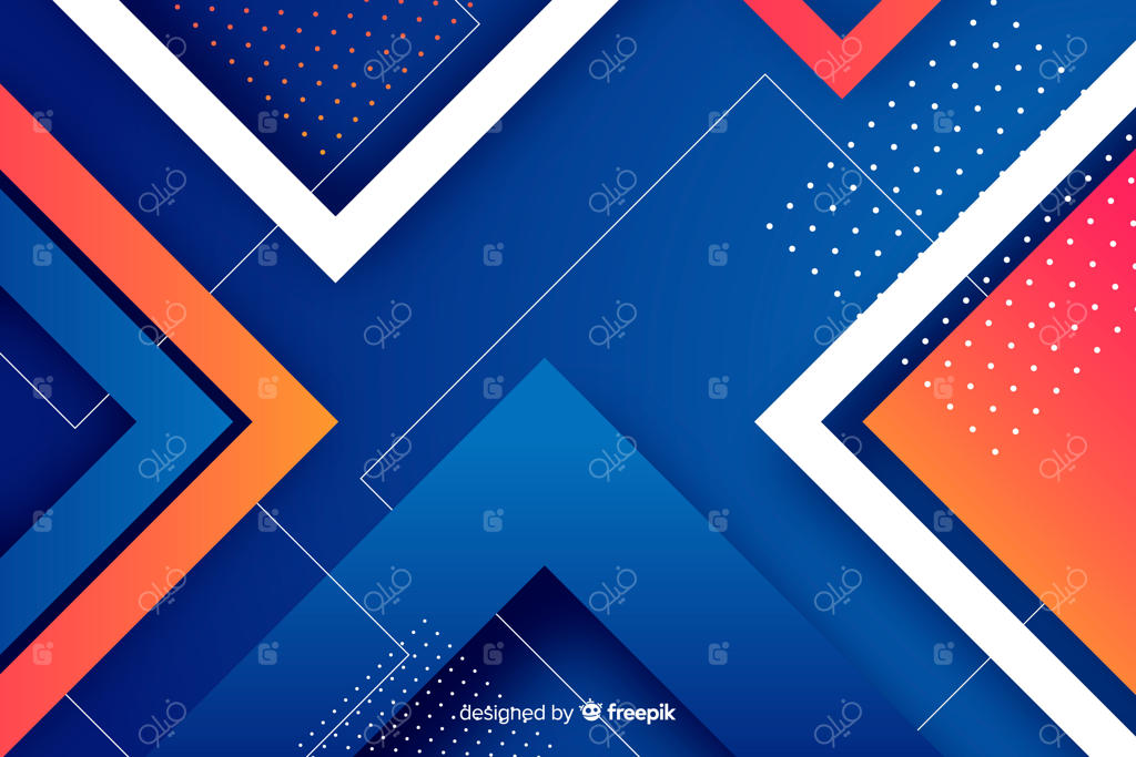 پس‌زمینه‌ی اشکال هندسی با گرادیان رنگارنگ