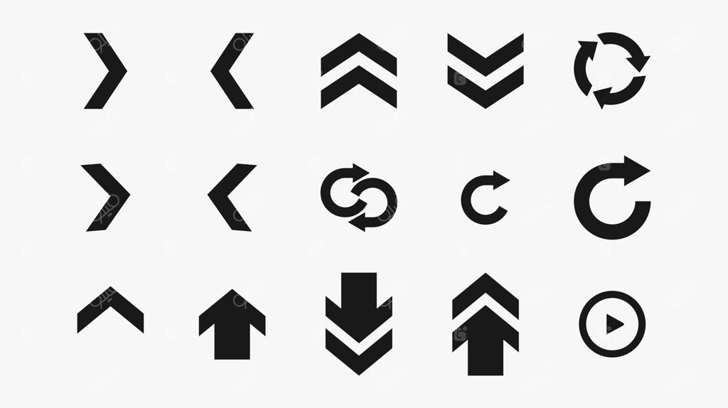 طراحی مجموعه آیکون یا نماد فلش‌های جهت‌نما