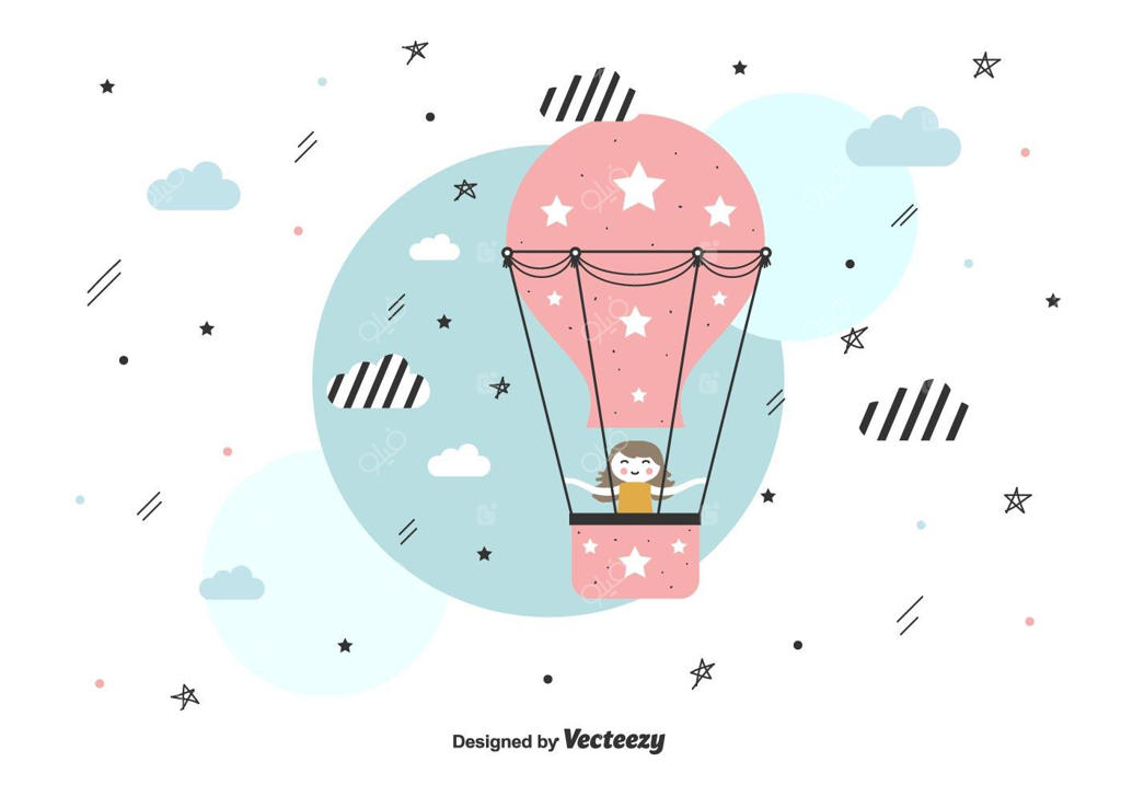 پس‌زمینه با وکتور بالون هوای گرم