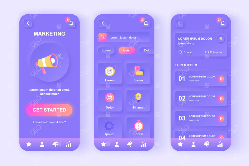 طراحی نوین نیومورفیک اپلیکیشن موبایل برای بازاریابی دیجیتال