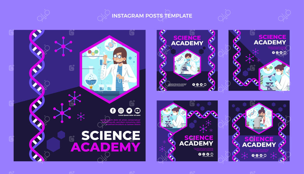 قالب طراحی تخت برای پست علمی اینستاگرام