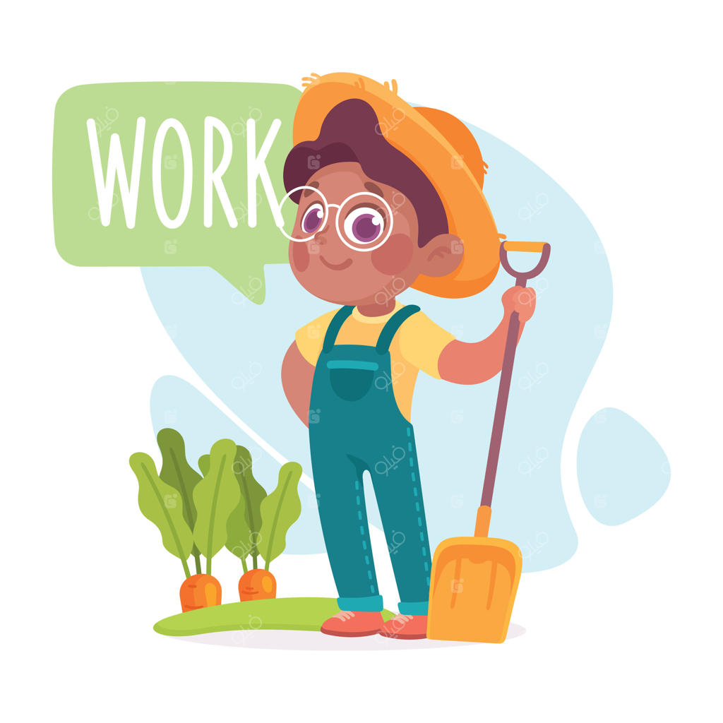 فعالیت باغبانی پسر بچه با مطالعه فعل و واژگان به همراه نمایش تصویری برای کودکان